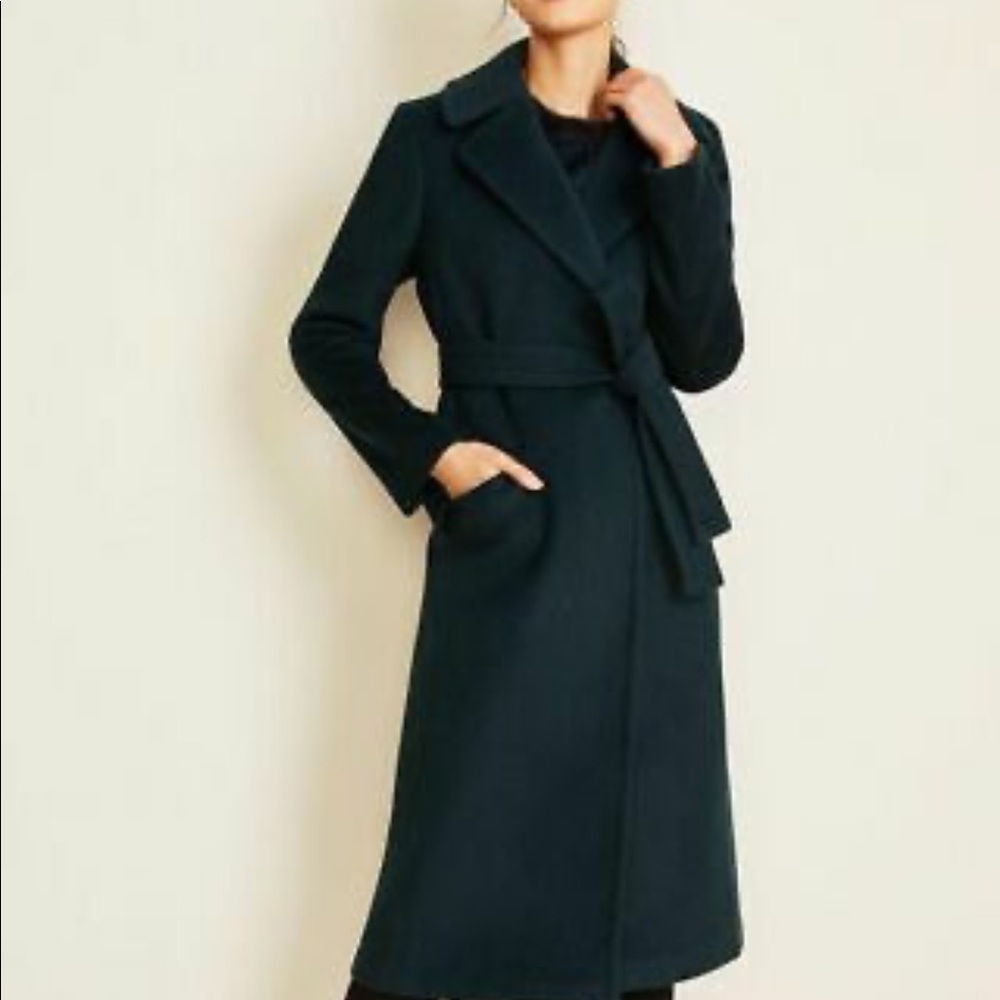 Ann Taylor Deep green belted trench coat